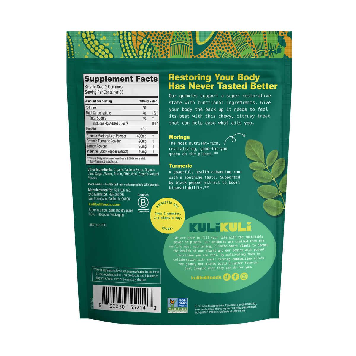 Moringa & Turmeric Superfood Gummies