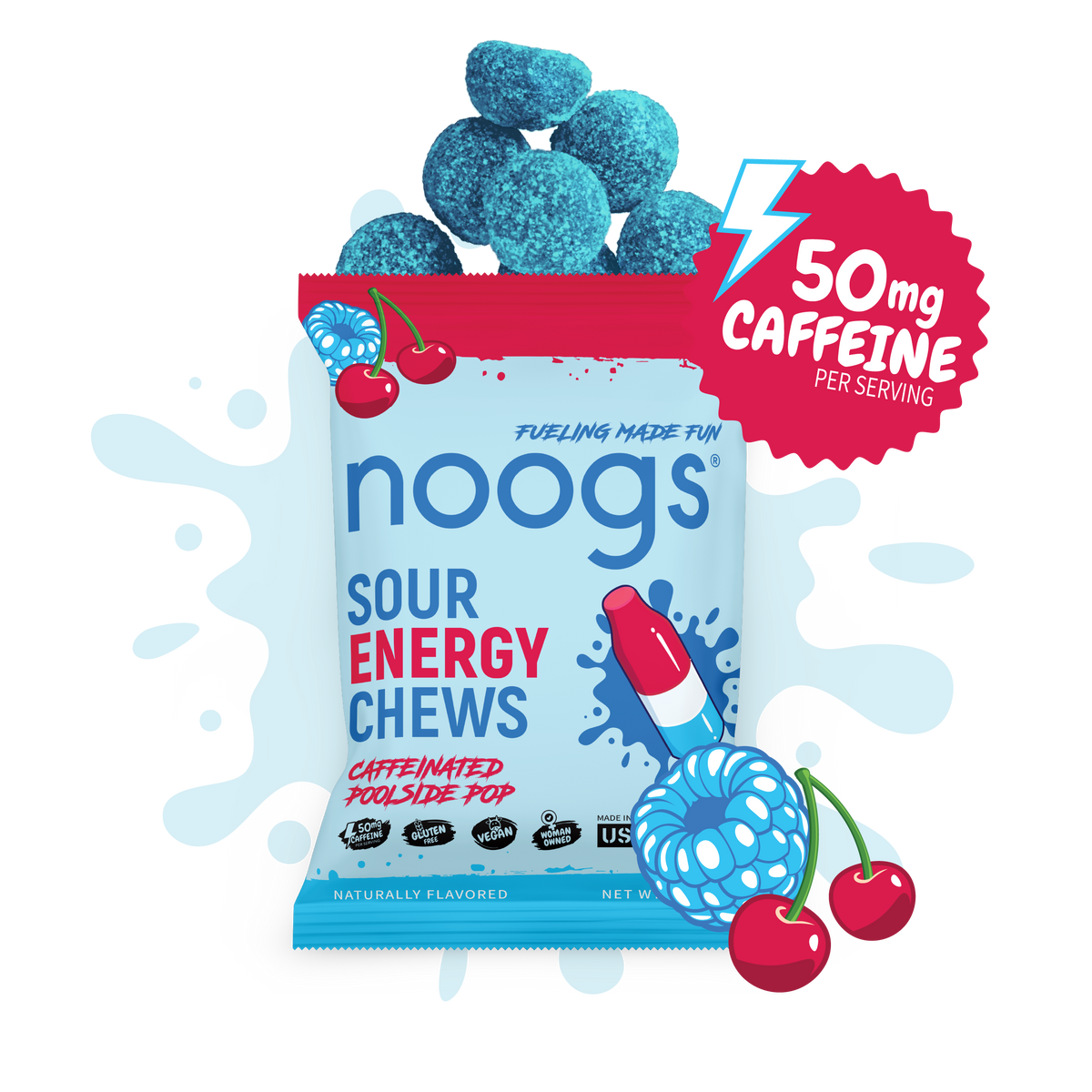 Caffeinated Poolside Pop Sour Energy Chews